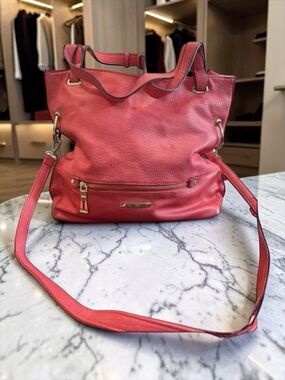Rare PIETRO ALESSANDRO BROOKLYN RED EMBOSSED Vntg.SHOULDER HOBO PURSE​​​